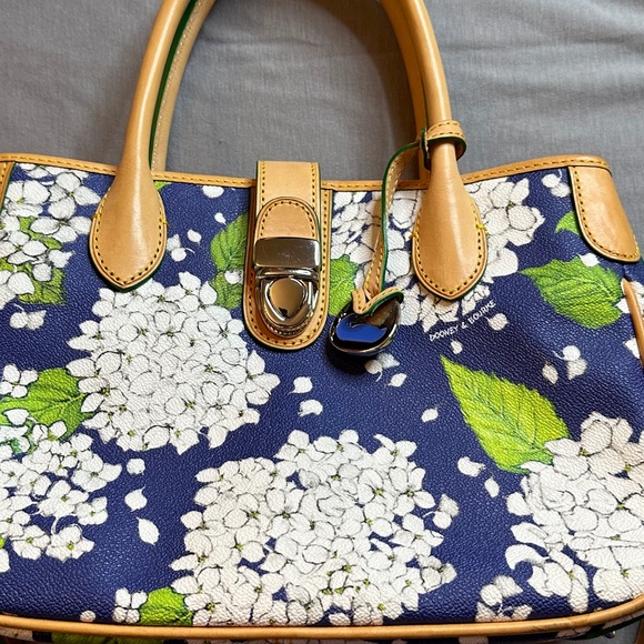 Dooney & Bourke Blue and White Hydrangea Floral Print Bag - Picture 2 of 16